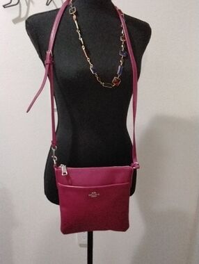 Coach Pebble Leather Crossbody Bag in Berry Pink